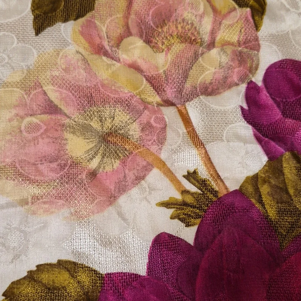 Vintage‎ Emanuel Ungaro Floral Scarf Purple Yellow Green Cream Women's